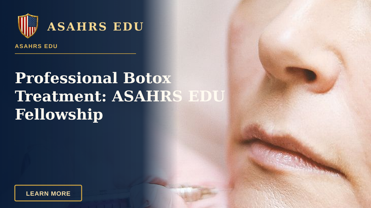 Professional Botox Treatment: ASAHRS EDU Fellowship — Close-up of a woman receiving a dermal filler injection, highlighting modern beauty treatments.