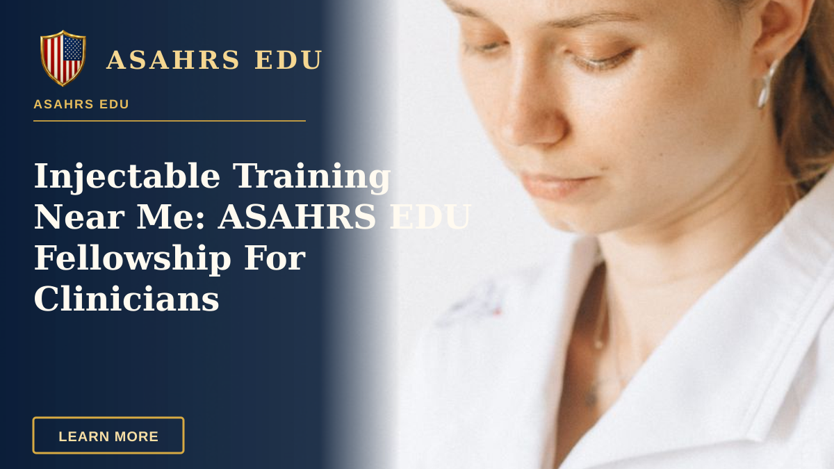 Injectable Training Near Me: ASAHRS EDU Fellowship For Clinicians — A nurse in a medical uniform holds vials and a syringe, depicting healthcare and vaccinations.