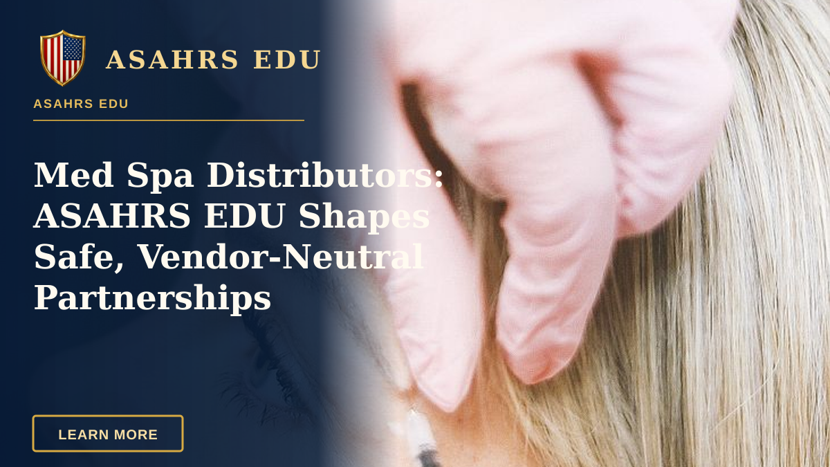 Med Spa Distributors: ASAHRS EDU Shapes Safe, Vendor‑Neutral Partnerships — Close-up of a cosmetic treatment with injection at a modern beauty clinic.