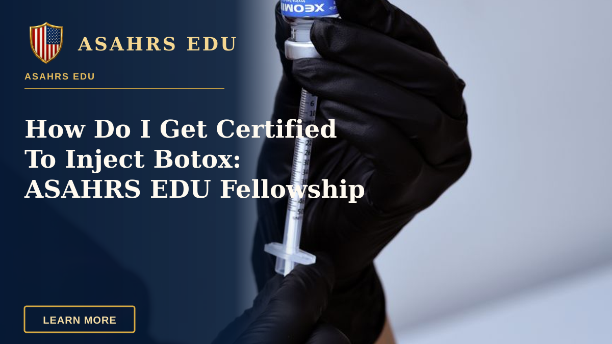 How Do I Get Certified To Inject Botox: ASAHRS EDU Fellowship — Close-up of hands preparing a syringe for injection in a medical clinic in Belo Horizonte.