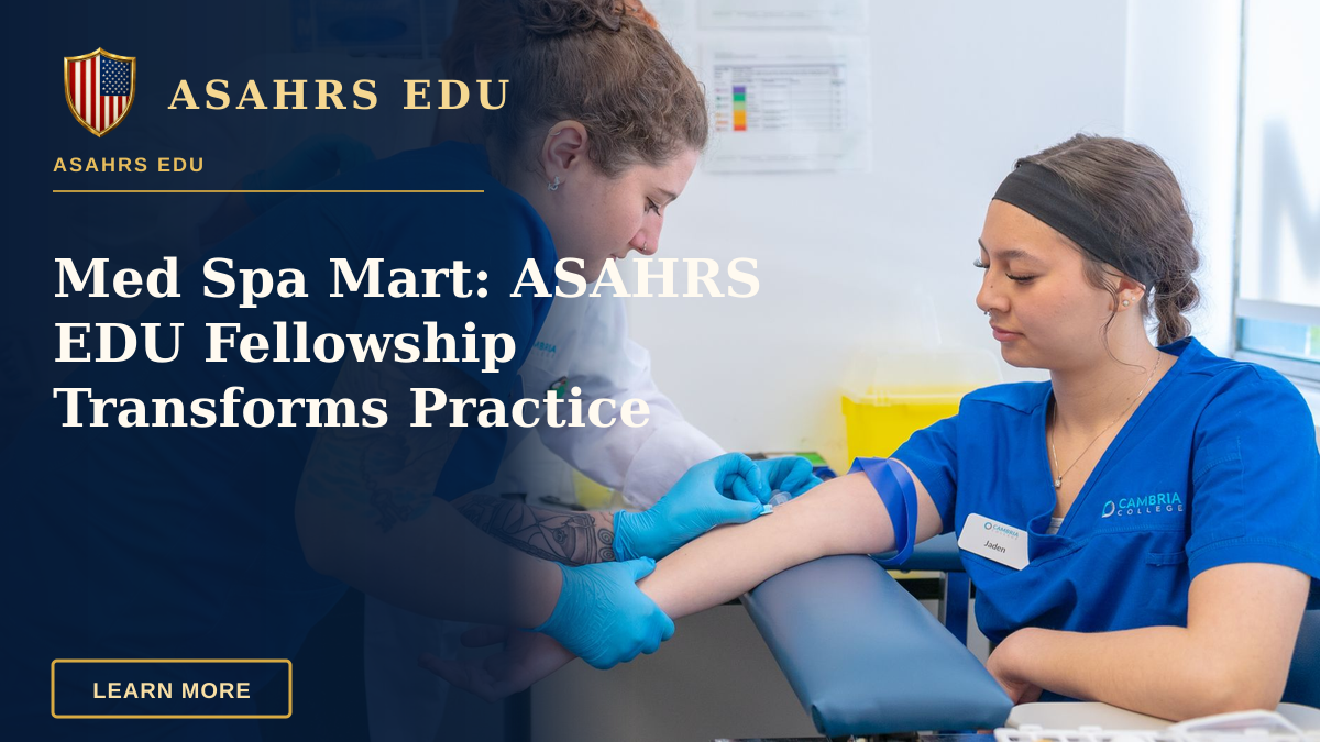 Med Spa Mart: ASAHRS EDU Fellowship Transforms Practice — Nurses and a medical student practice blood draw in a clinical setting.