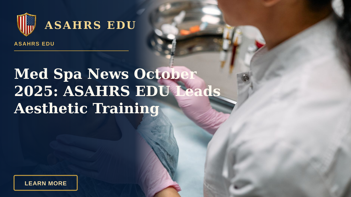 Med Spa News October 2025: ASAHRS EDU Leads Aesthetic Training — Professional administering skincare treatment with syringe indoors.