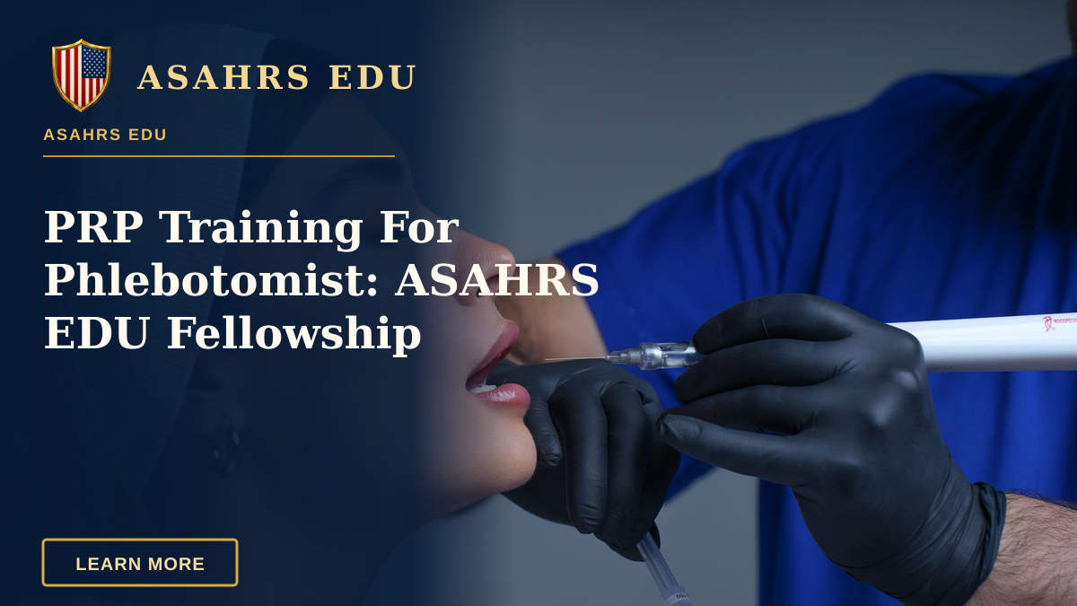 PRP Training For Phlebotomist: ASAHRS EDU Fellowship — Close-up of a woman receiving a modern cosmetic treatment in a clinical setting.