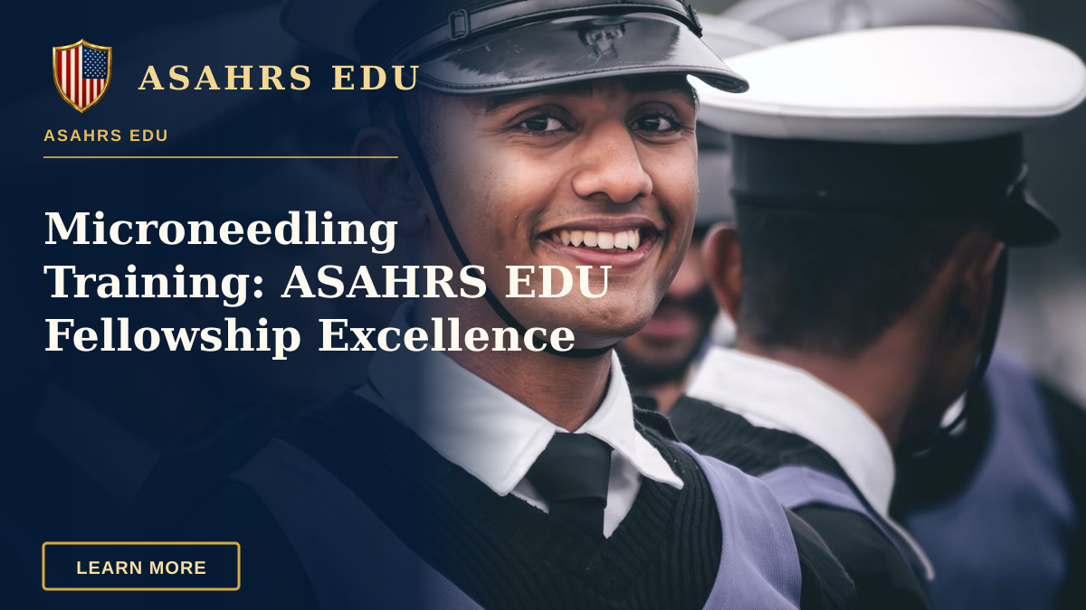 Microneedling Training: ASAHRS EDU Fellowship Excellence — A young male cadet smiling alongside peers during a training event.