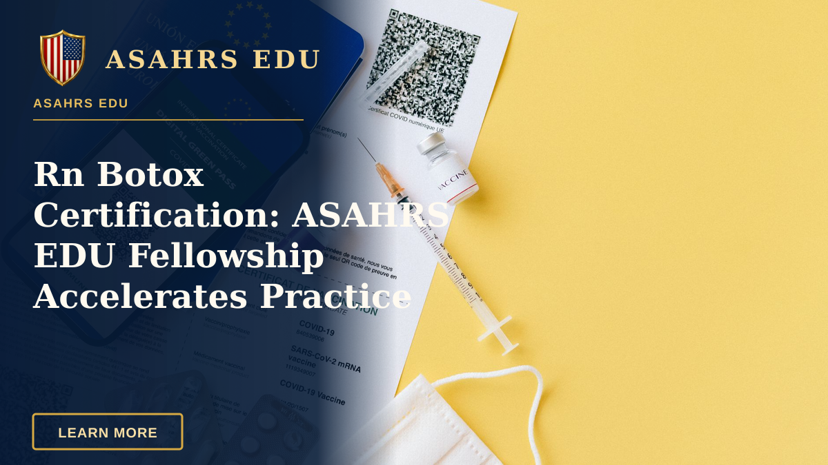Rn Botox Certification: ASAHRS EDU Fellowship Accelerates Practice — Digital vaccine passport and COVID-19 vaccination items including syringes and masks on a yellow background.