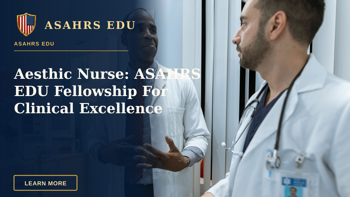 Aesthic Nurse: ASAHRS EDU Fellowship For Clinical Excellence — Two doctors in lab coats discussing an X-ray in a clinical setting.