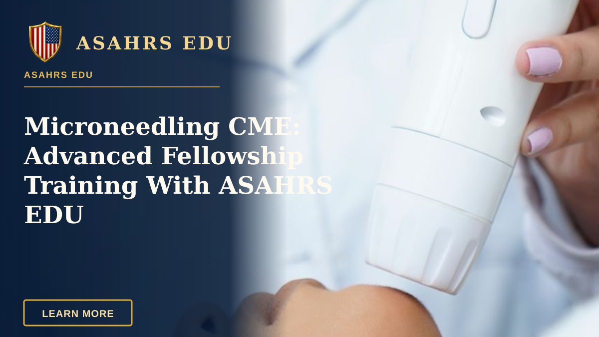 Microneedling CME: Advanced Fellowship Training With ASAHRS EDU — Beautician performing a modern cosmetic treatment using advanced equipment in a clinic.