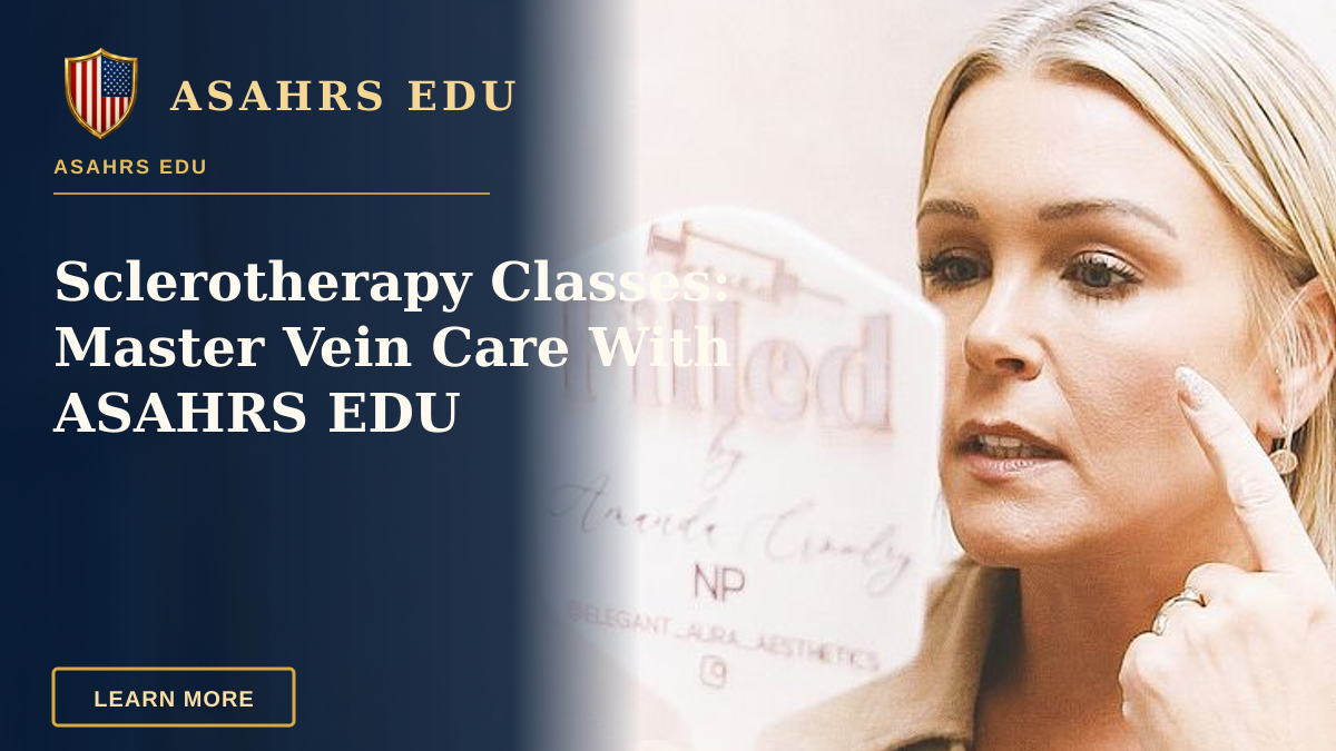 Sclerotherapy Classes: Master Vein Care With ASAHRS EDU — Woman in Brevard, NC, checks skincare results in a modern beauty clinic with a feminine aesthetic.
