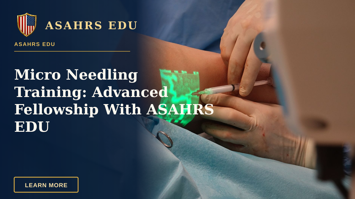 Micro Needling Training: Advanced Fellowship With ASAHRS EDU — A doctor performs a medical procedure using advanced vein visualization technology.