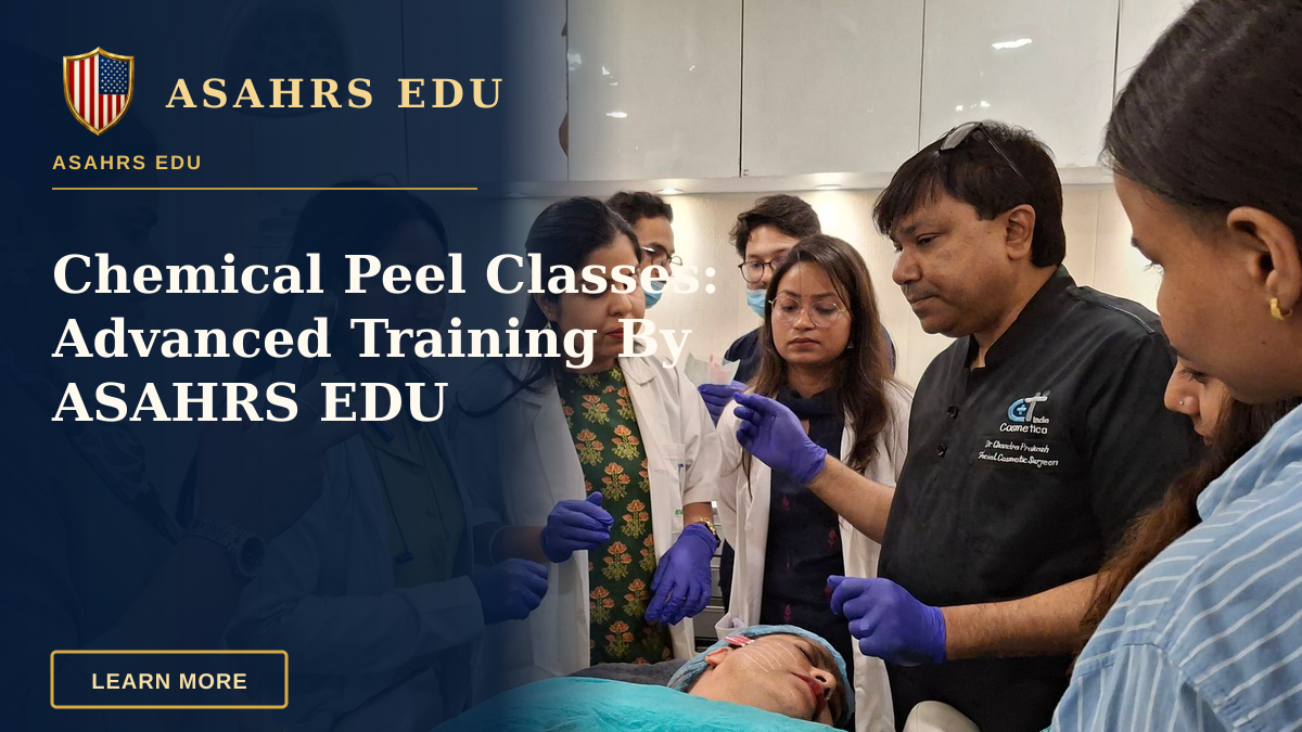 Chemical Peel Classes: Advanced Training By ASAHRS EDU — Dermatologists in training perform a procedure under supervision in a clinical setting.