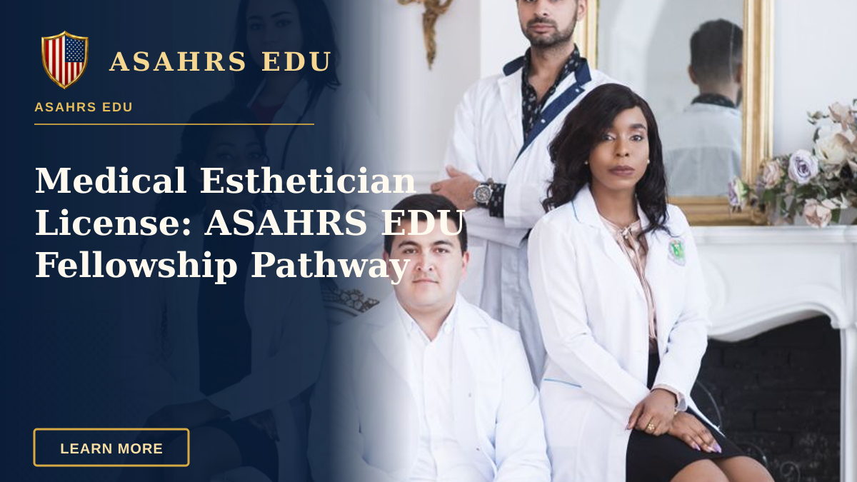 Medical Esthetician License: ASAHRS EDU Fellowship Pathway — Portrait of five diverse medical professionals in a stylish indoor setting.