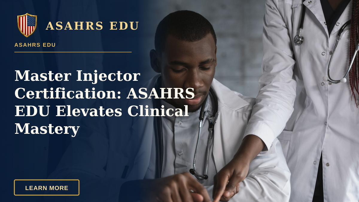 Master Injector Certification: ASAHRS EDU Elevates Clinical Mastery — Doctors in discussion over a medical research project in a clinical setting.