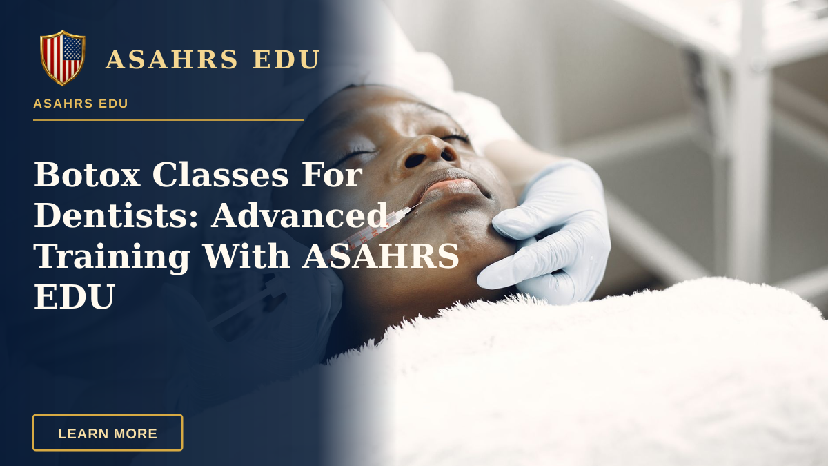 Botox Classes For Dentists: Advanced Training With ASAHRS EDU — A beautician performs a delicate lip injection on a woman lying with eyes closed.