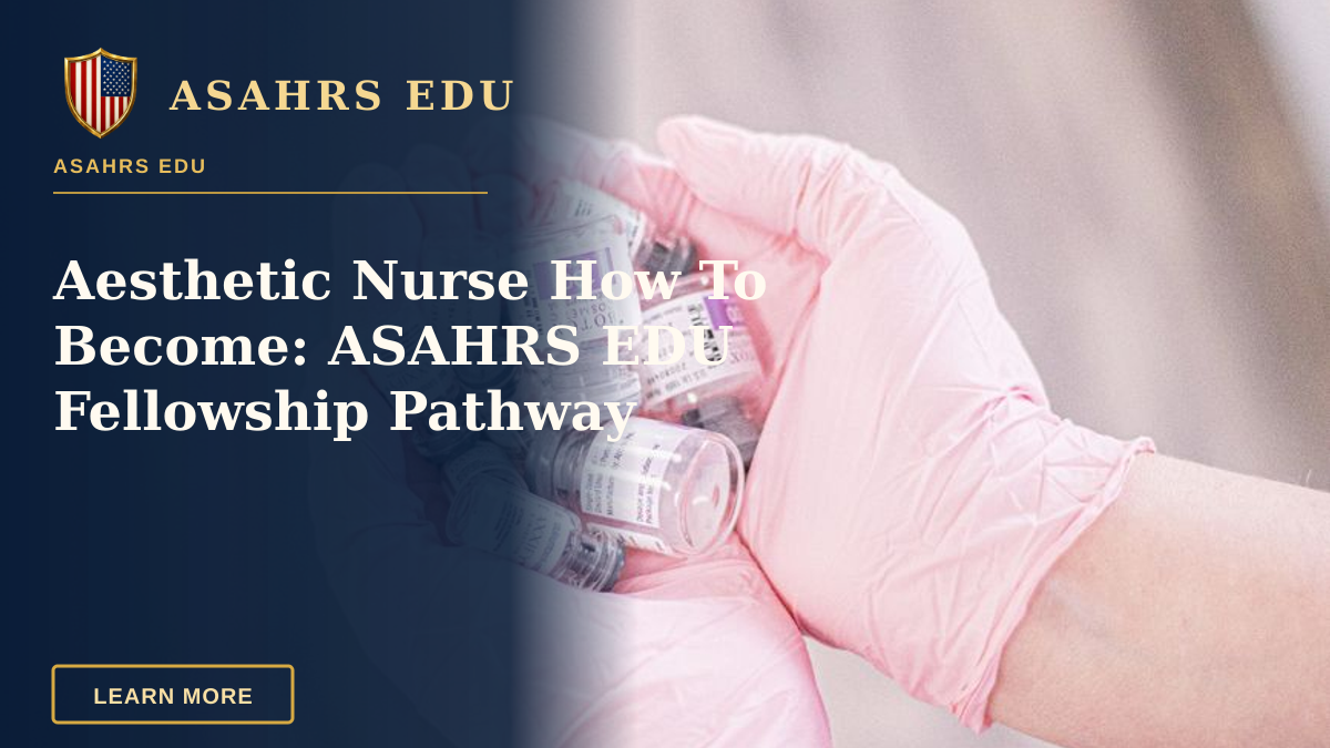 Aesthetic Nurse How To Become: ASAHRS EDU Fellowship Pathway — Aesthetic nurse wearing pink gloves holding vials of injectable treatments, symbolizing modern beauty care.