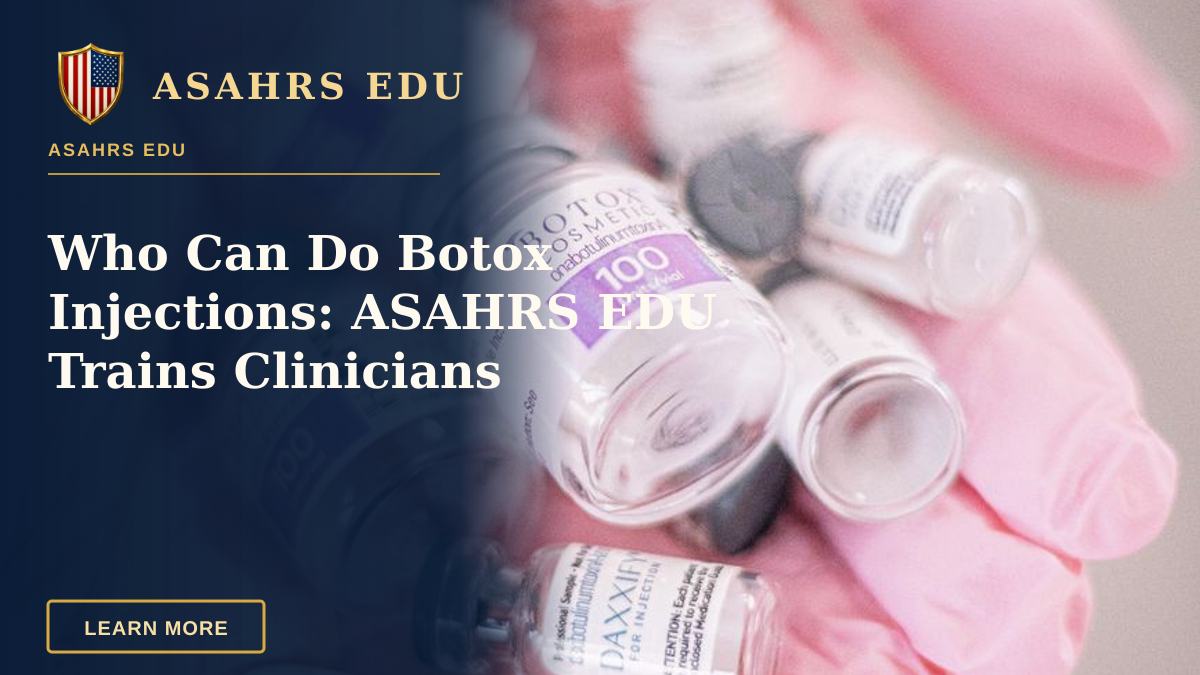 Who Can Do Botox Injections: ASAHRS EDU Trains Clinicians — Collection of cosmetic vial bottles held in pink gloves, representing modern beauty treatments.
