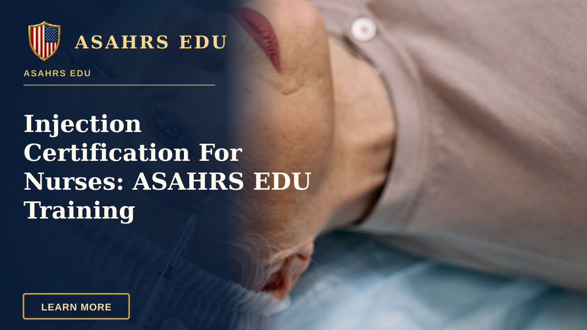 Injection Certification For Nurses: ASAHRS EDU Training — A senior woman undergoes a cosmetic injection procedure in a medical facility.
