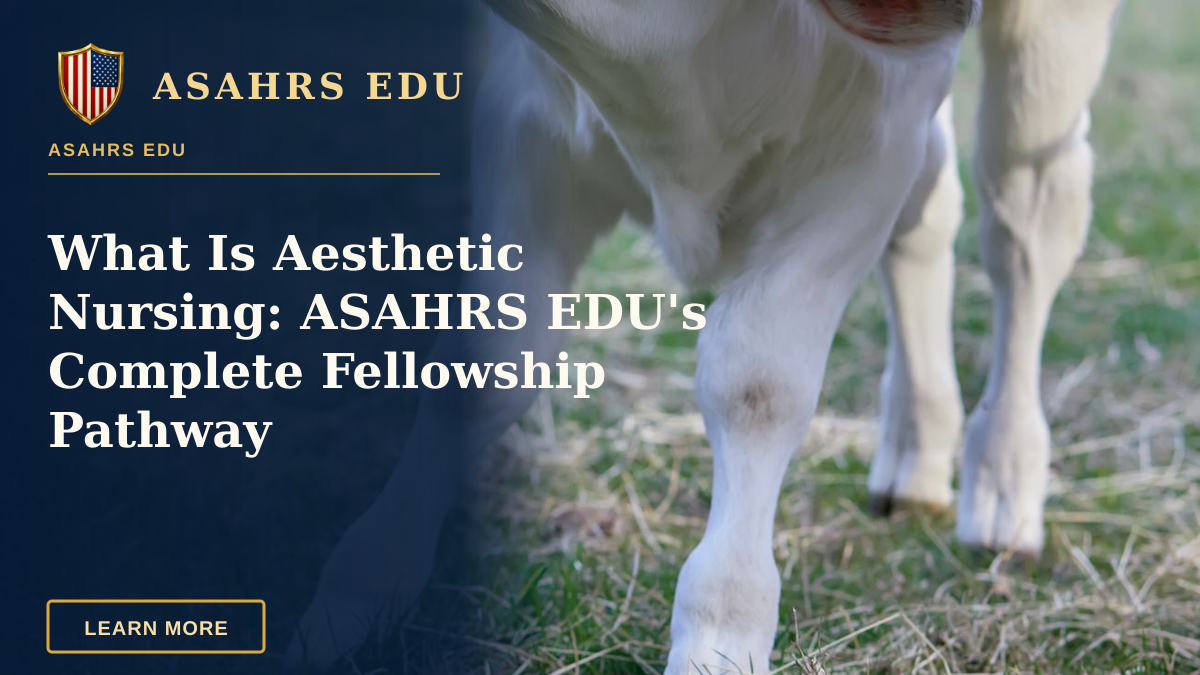 What Is Aesthetic Nursing: ASAHRS EDU's Complete Fellowship Pathway — Adorable white calf nursing from its mother on a sunny day in an open pasture.