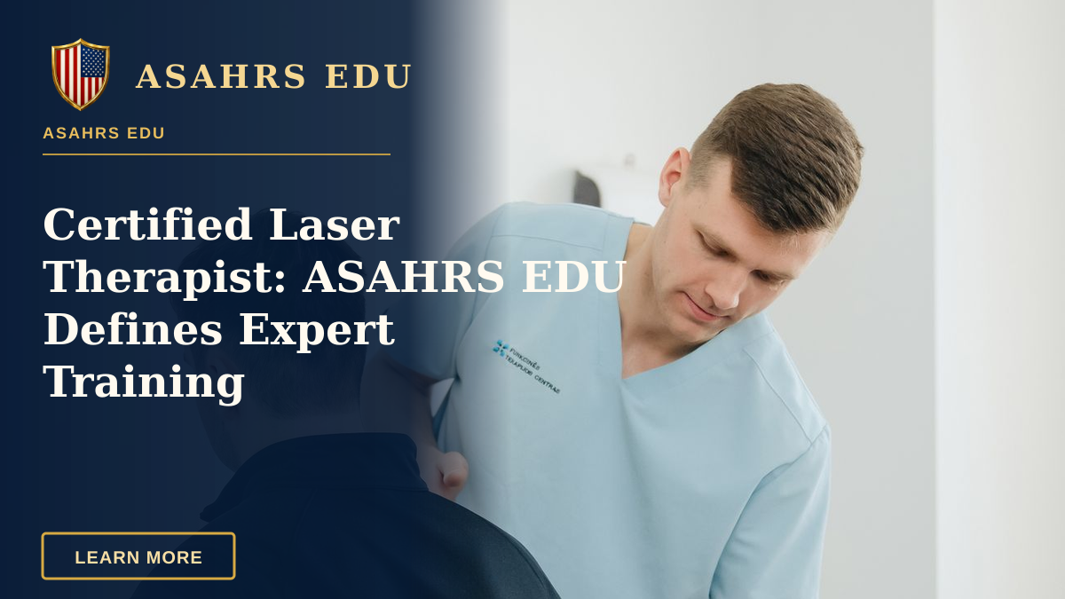 Certified Laser Therapist: ASAHRS EDU Defines Expert Training — Physiotherapist assisting a patient with back pain in a clinic setting.