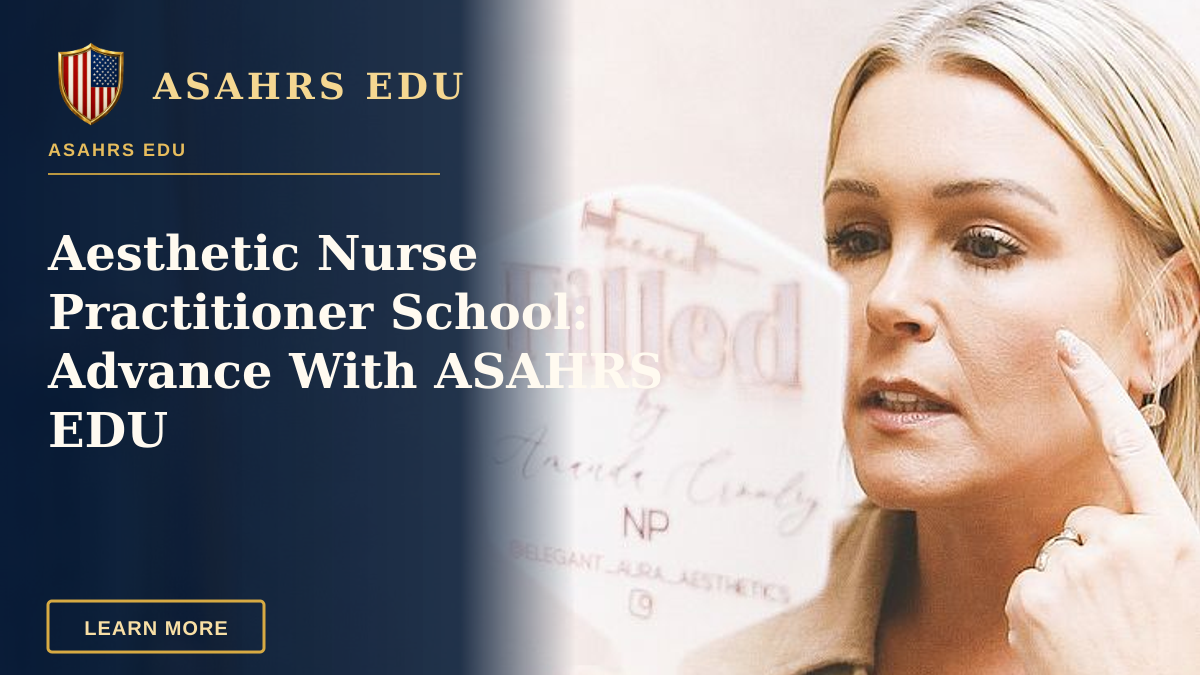 Aesthetic Nurse Practitioner School: Advance With ASAHRS EDU — Woman in Brevard, NC, checks skincare results in a modern beauty clinic with a feminine aesthetic.