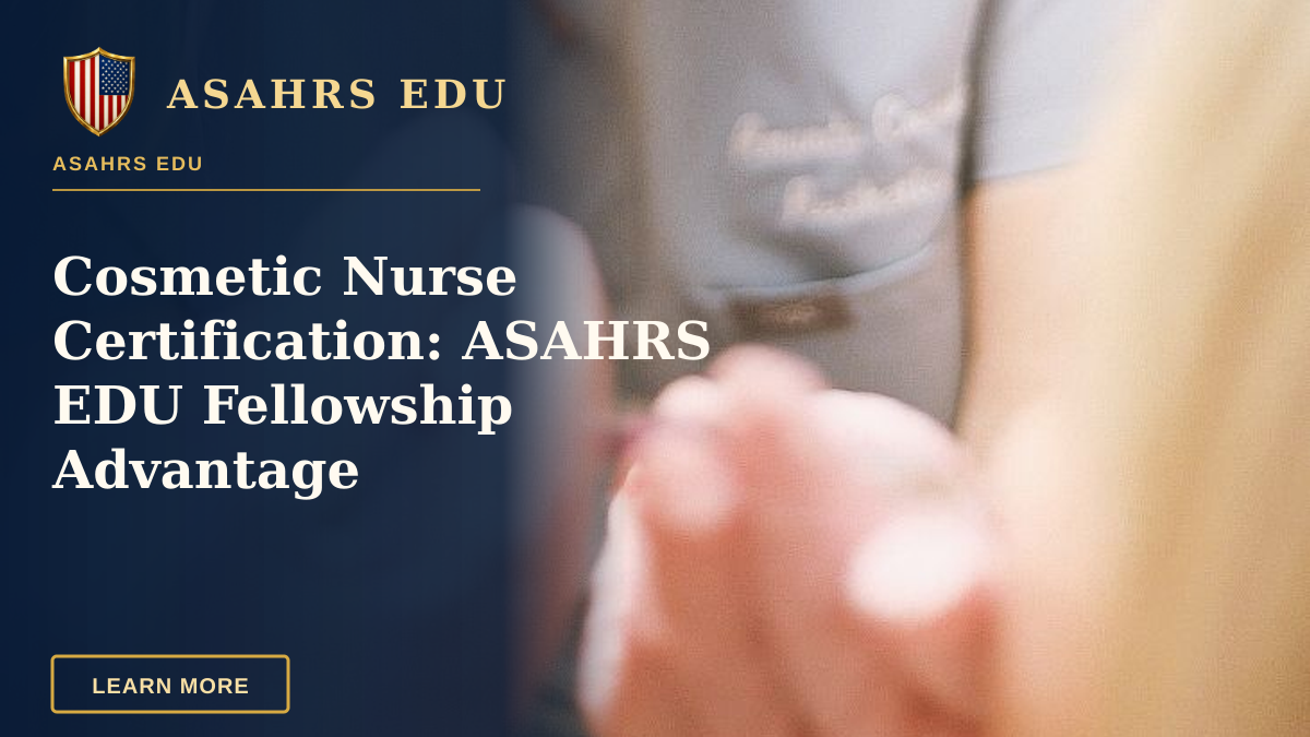 Cosmetic Nurse Certification: ASAHRS EDU Fellowship Advantage — Aesthetic nurse administering a cosmetic injection in a modern beauty clinic.