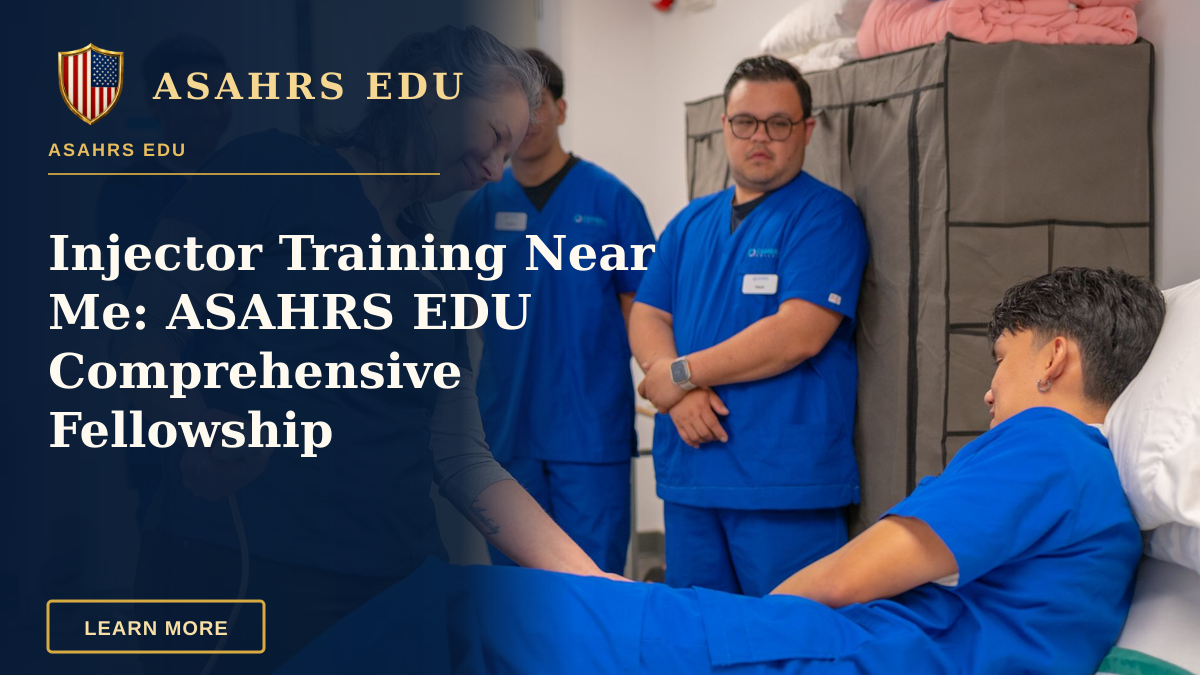 Injector Training Near Me: ASAHRS EDU Comprehensive Fellowship — Healthcare professionals in a training session using medical equipment indoors.