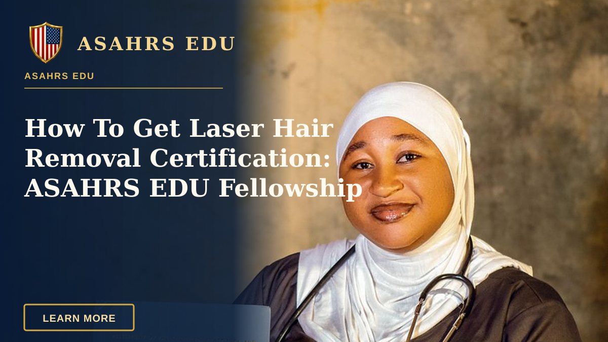 How To Get Laser Hair Removal Certification: ASAHRS EDU Fellowship — Smiling healthcare worker with certificate, symbolizing achievement and dedication.