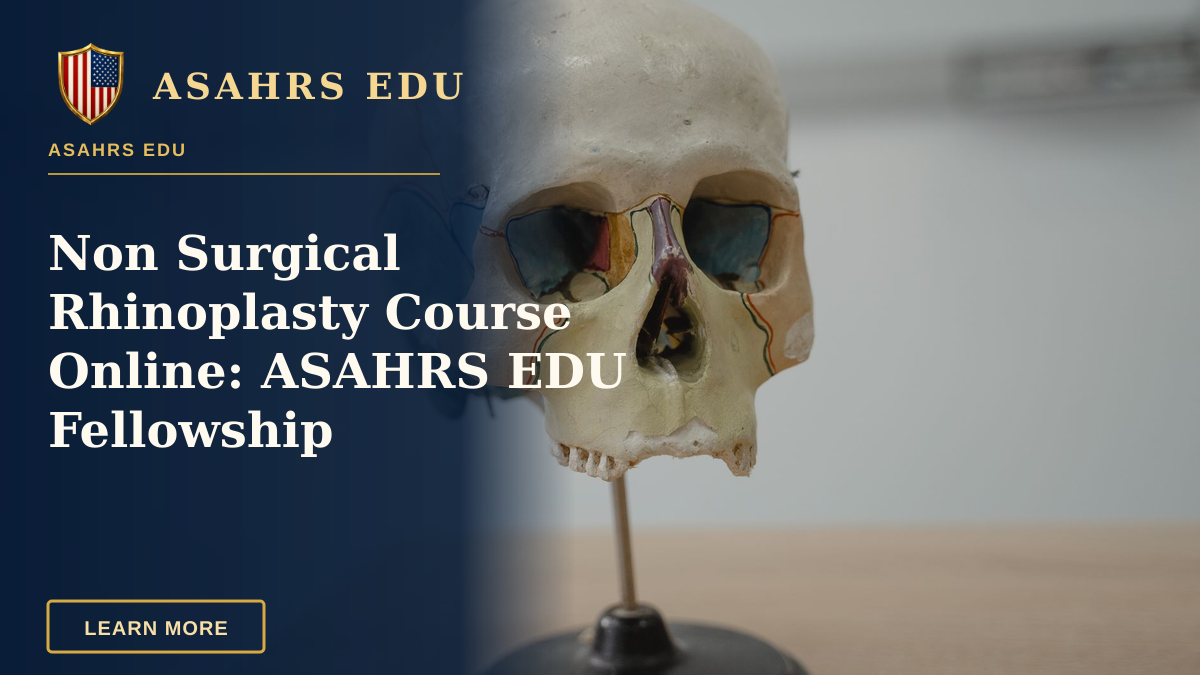 Non Surgical Rhinoplasty Course Online: ASAHRS EDU Fellowship — Detailed model of human skull used in biology and anatomy education.