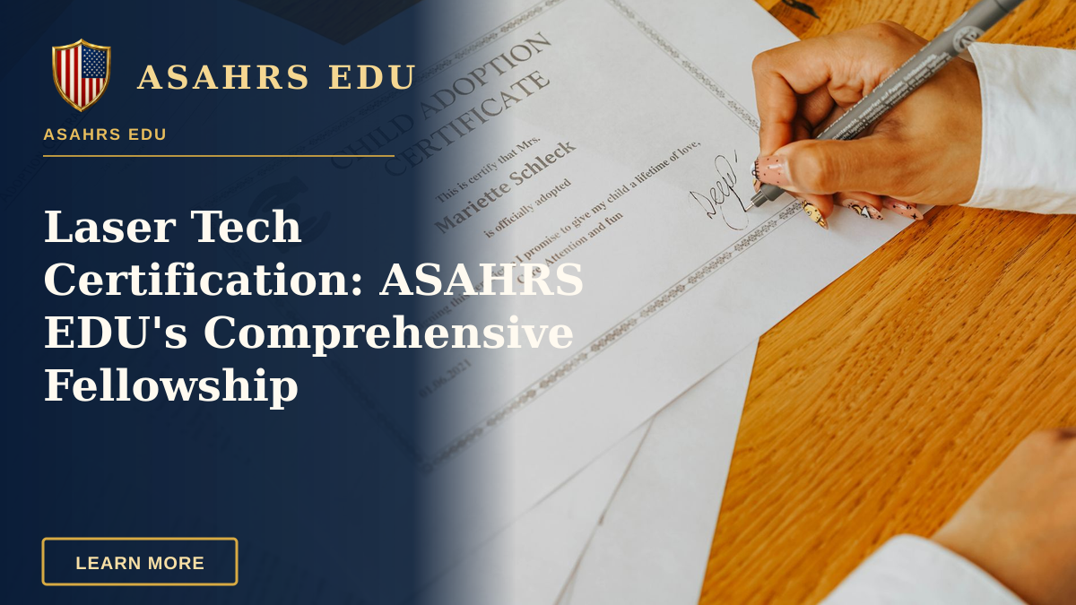 Laser Tech Certification: ASAHRS EDU's Comprehensive Fellowship — Close-up view of a hand signing an official child adoption certificate document.