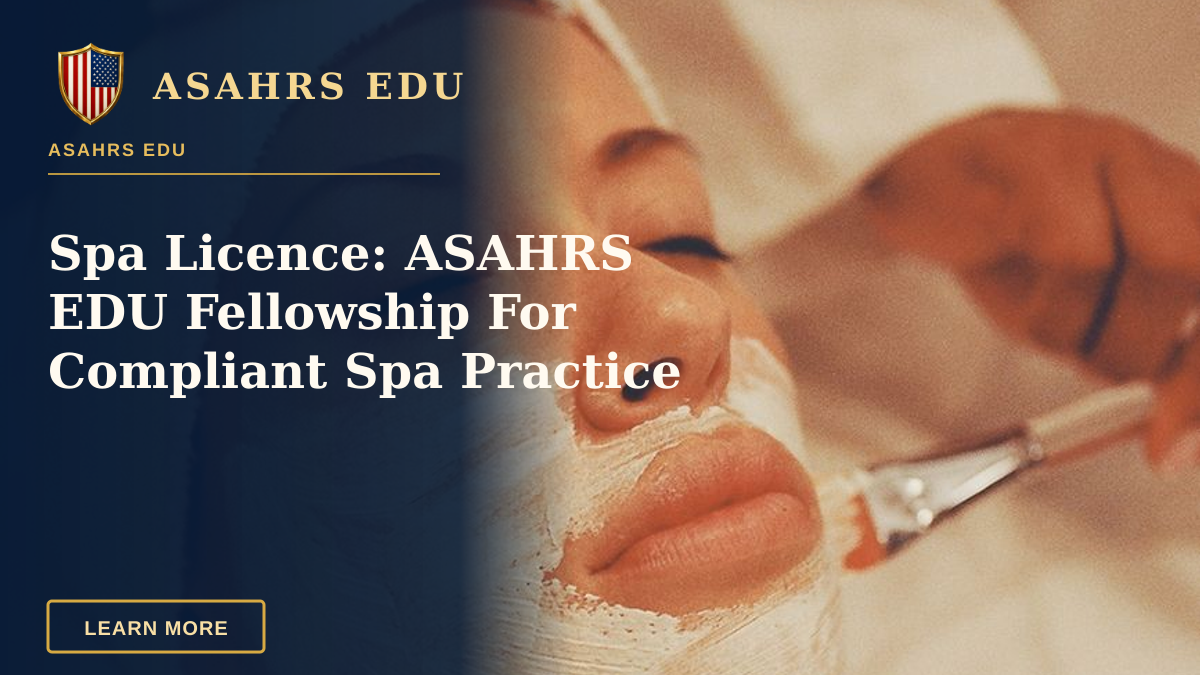 Spa Licence: ASAHRS EDU Fellowship For Compliant Spa Practice — Close-up of a woman receiving a soothing facial mask at a spa, promoting relaxation and skincare.