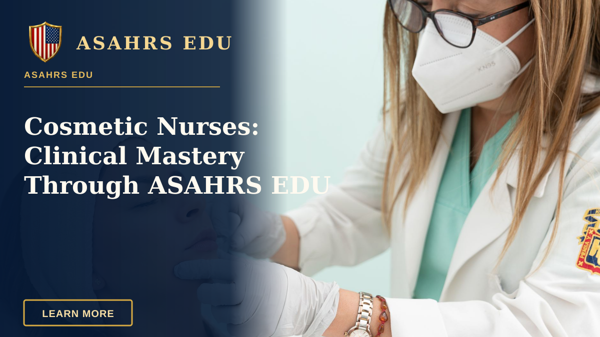 Cosmetic Nurses: Clinical Mastery Through ASAHRS EDU — Doctor performing cosmetic treatment on a woman with eyes closed in a clinical setting.