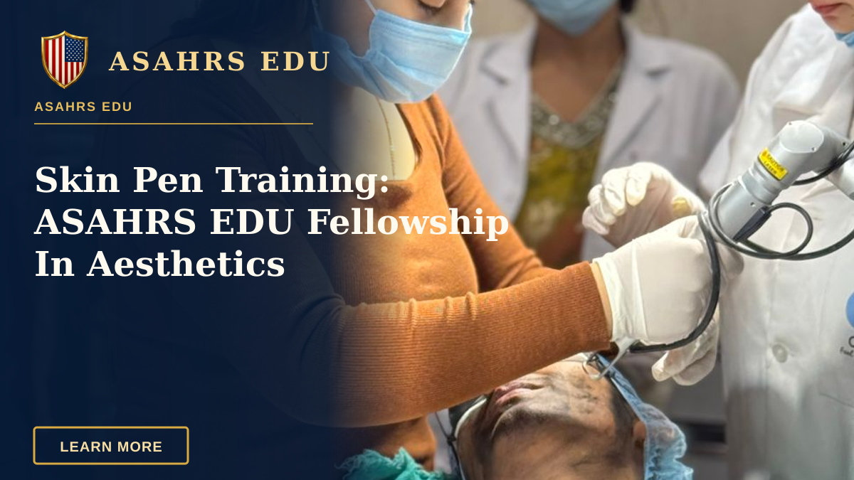 Skin Pen Training: ASAHRS EDU Fellowship In Aesthetics — Medical professionals perform a cosmetic treatment in a Delhi clinic, focusing on patient care.