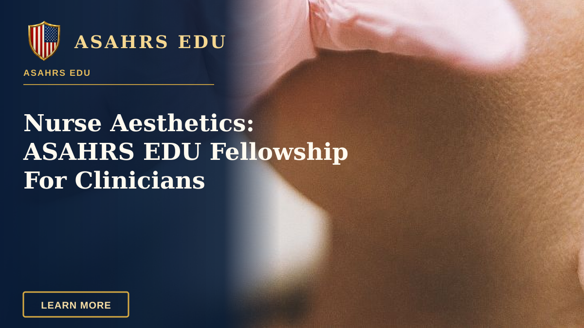 Nurse Aesthetics: ASAHRS EDU Fellowship For Clinicians — A professional performing a cosmetic injection on a woman's cheek in a clinic.