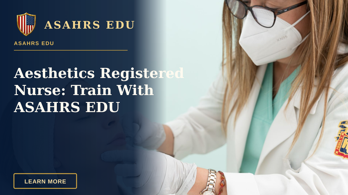 Aesthetics Registered Nurse: Train With ASAHRS EDU — Doctor performing cosmetic treatment on a woman with eyes closed in a clinical setting.