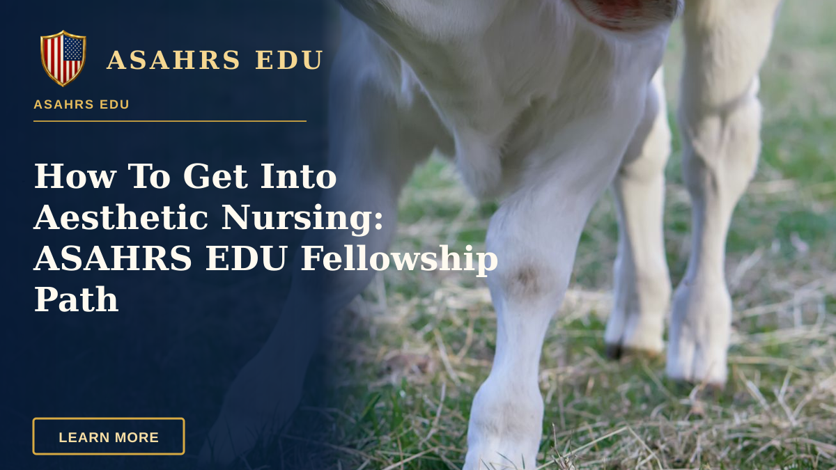 How To Get Into Aesthetic Nursing: ASAHRS EDU Fellowship Path — Adorable white calf nursing from its mother on a sunny day in an open pasture.