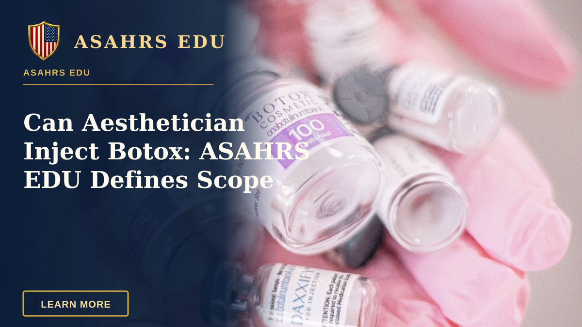 Can Aesthetician Inject Botox: ASAHRS EDU Defines Scope — Collection of cosmetic vial bottles held in pink gloves, representing modern beauty treatments.