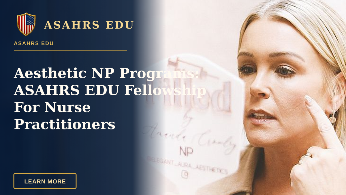 Aesthetic NP Programs: ASAHRS EDU Fellowship For Nurse Practitioners — Woman in Brevard, NC, checks skincare results in a modern beauty clinic with a feminine aesthetic.
