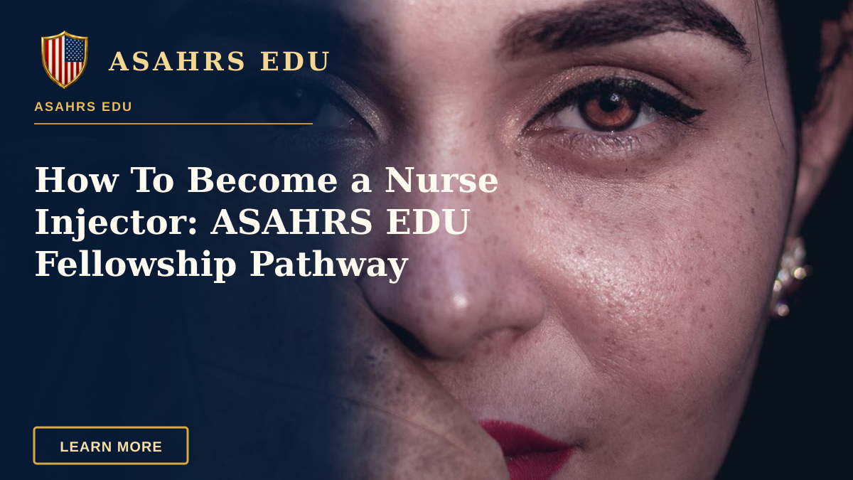 How To Become a Nurse Injector: ASAHRS EDU Fellowship Pathway — Close-up portrait of a woman with bold red lips and a natural leaf, showcasing natural beauty and elegance.