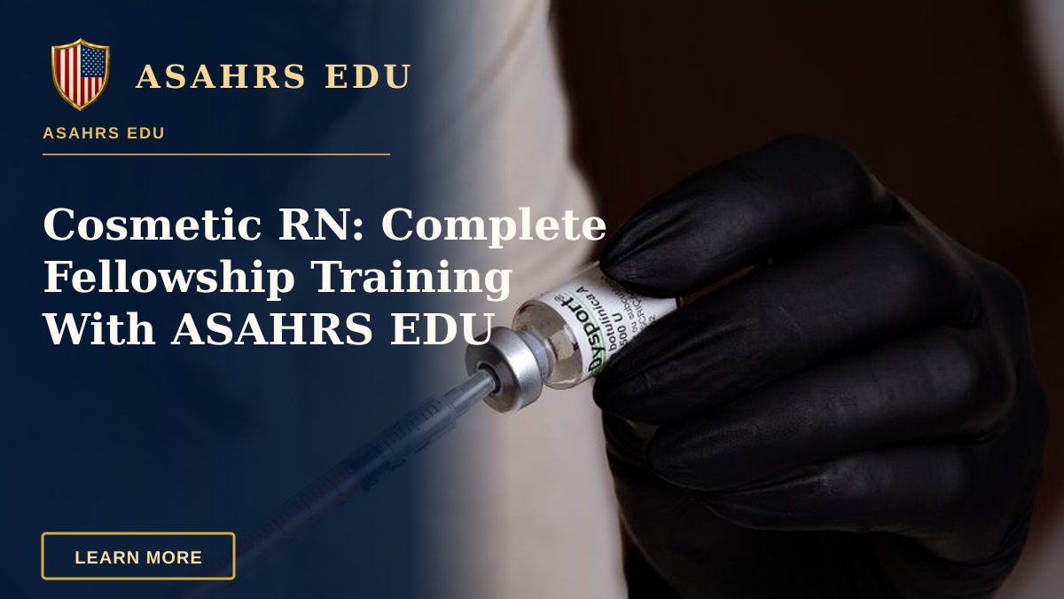 Cosmetic RN: Complete Fellowship Training With ASAHRS EDU — Close-up of a professional preparing a cosmetic injection with botulinum toxin in Belo Horizonte.