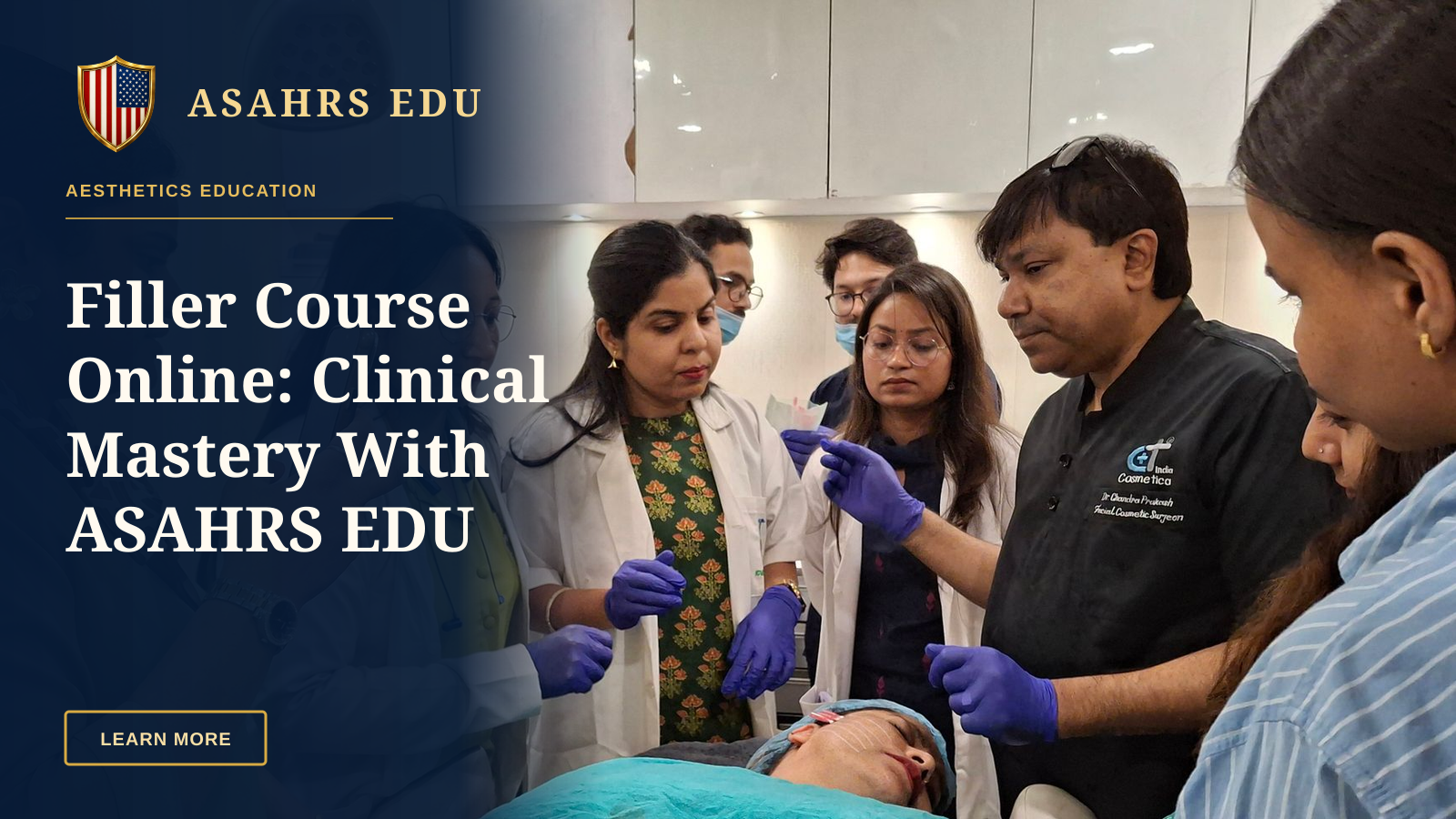 Filler Course Online: Clinical Mastery With ASAHRS EDU — Dermatologists in training perform a procedure under supervision in a clinical setting.