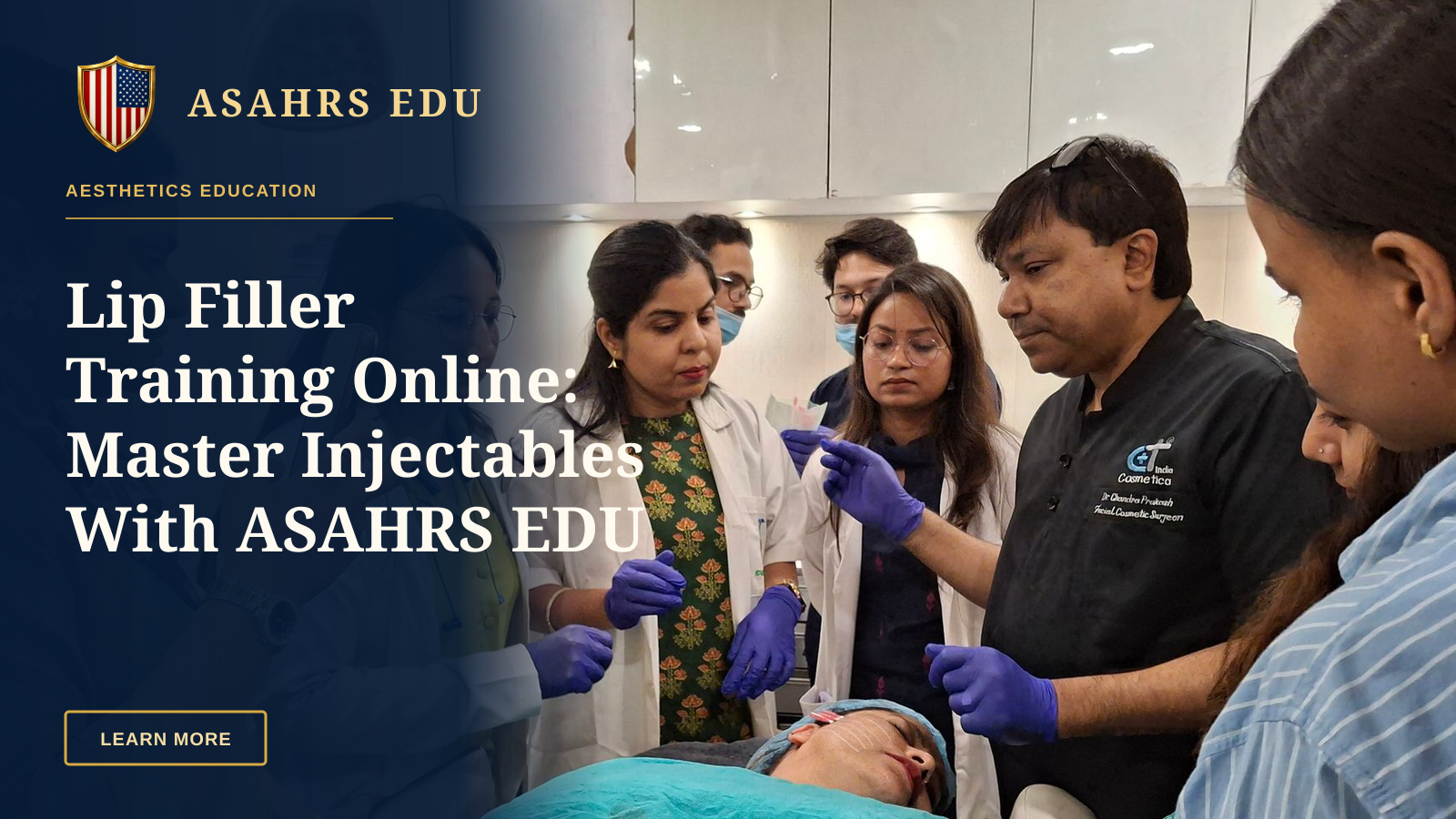 Lip Filler Training Online: Master Injectables With ASAHRS EDU — Dermatologists in training perform a procedure under supervision in a clinical setting.