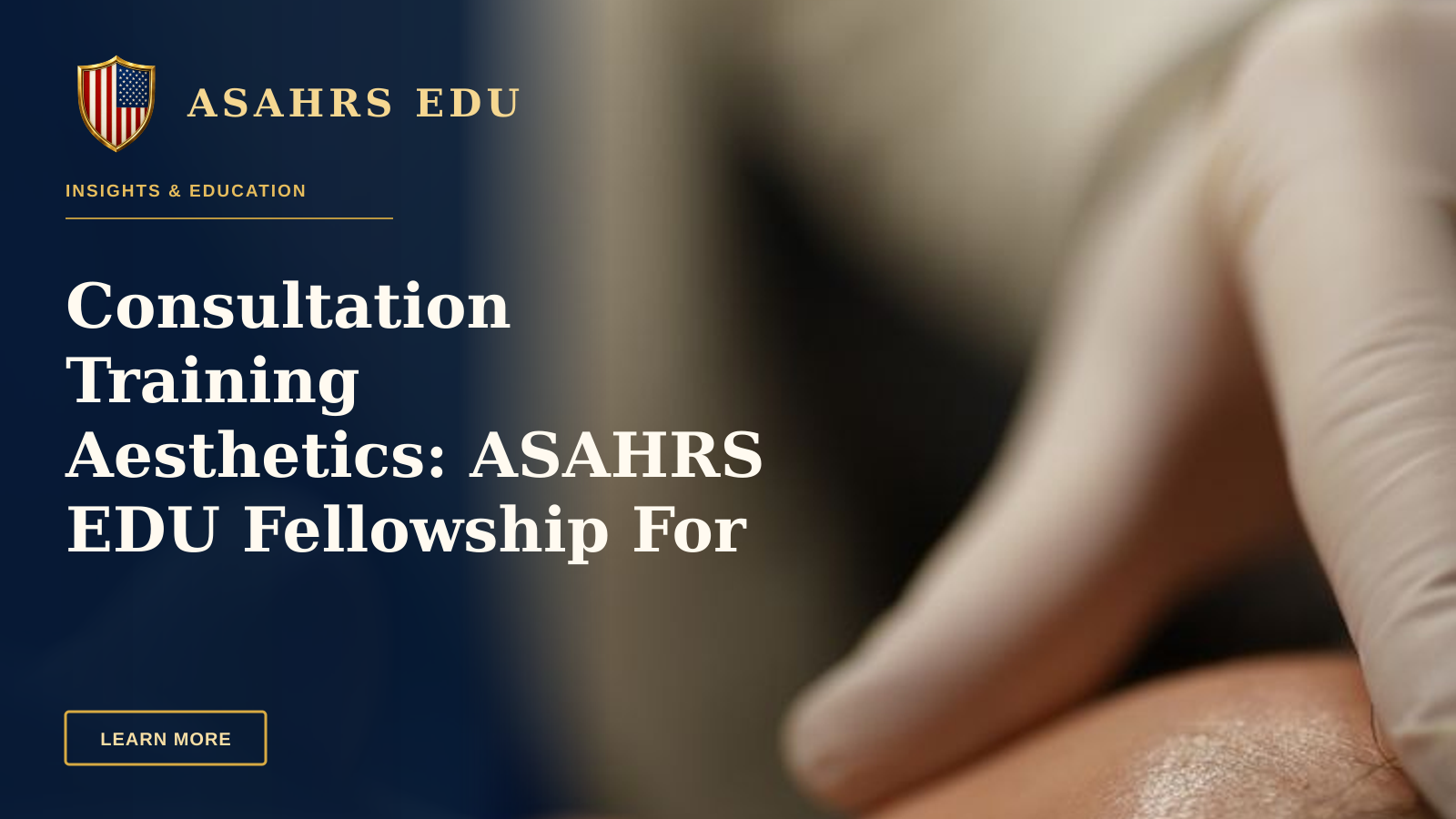 Consultation Training Aesthetics: ASAHRS EDU Fellowship For Clinicians — A detailed view of a cosmetic procedure being performed by a professional in a clinic.