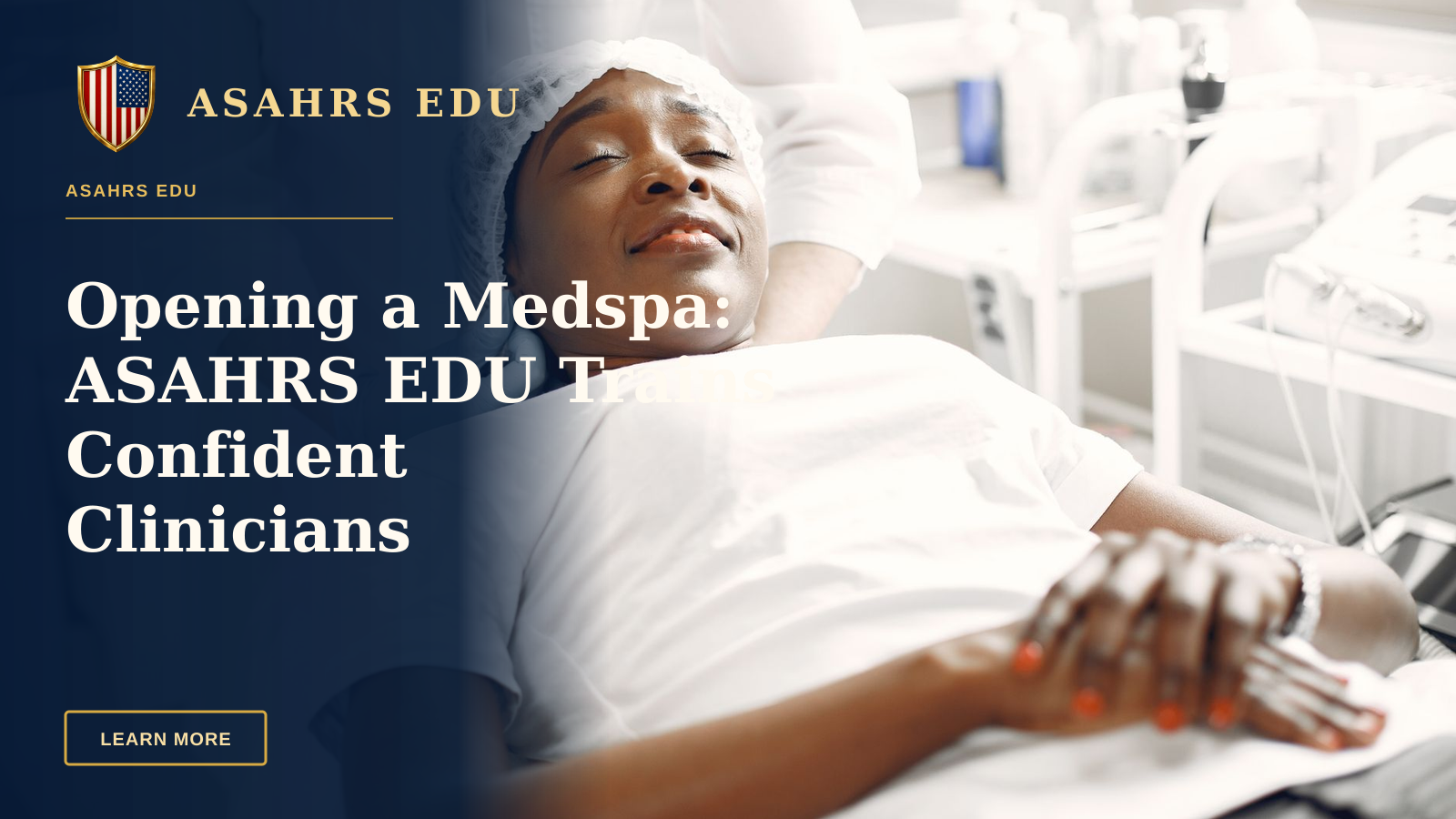 Opening a Medspa: ASAHRS EDU Trains Confident Clinicians — A woman enjoying a relaxing facial massage in a modern aesthetic clinic setting.