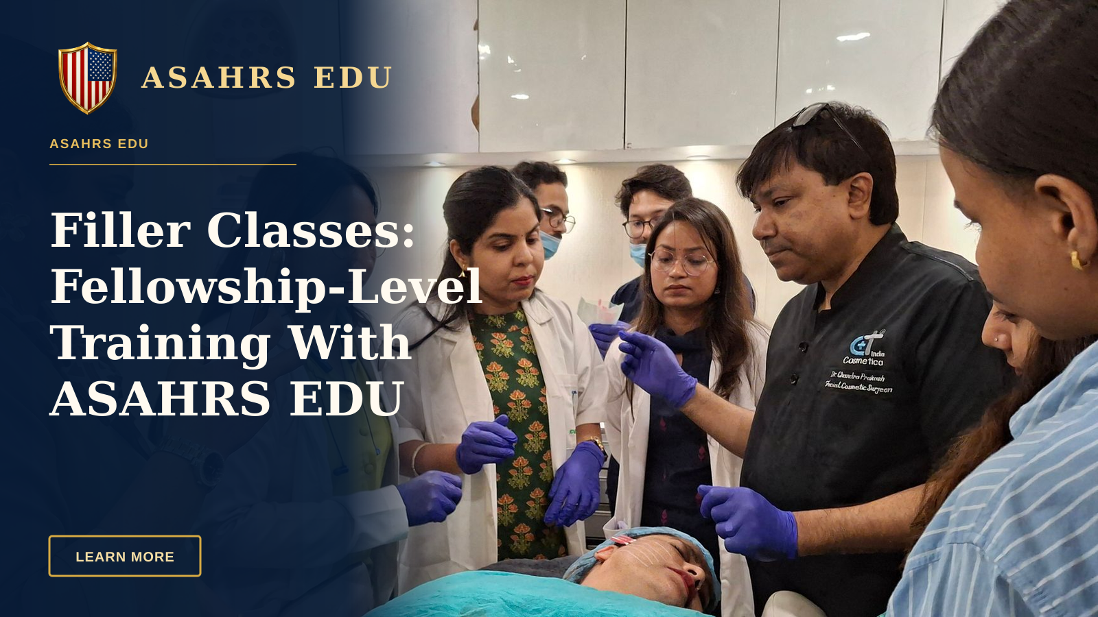 Filler Classes: Fellowship-Level Training With ASAHRS EDU — Dermatologists in training perform a procedure under supervision in a clinical setting.