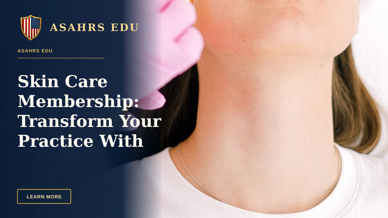 Skin Care Membership: Transform Your Practice With ASAHRS EDU — A woman receiving a skincare treatment with a beauty tool in a clinic setting.