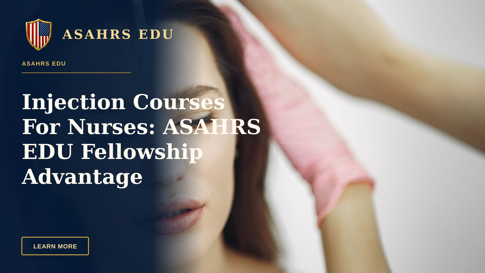Injection Courses For Nurses: ASAHRS EDU Fellowship Advantage — Close-up of facial treatment with injection in a spa setting, focusing on the forehead.