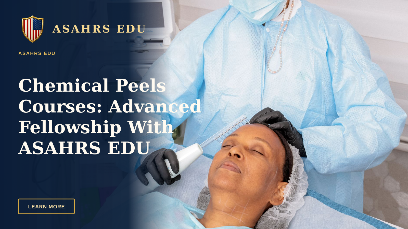 Chemical Peels Courses: Advanced Fellowship With ASAHRS EDU — Woman receiving a professional facial treatment with advanced equipment in a spa environment.