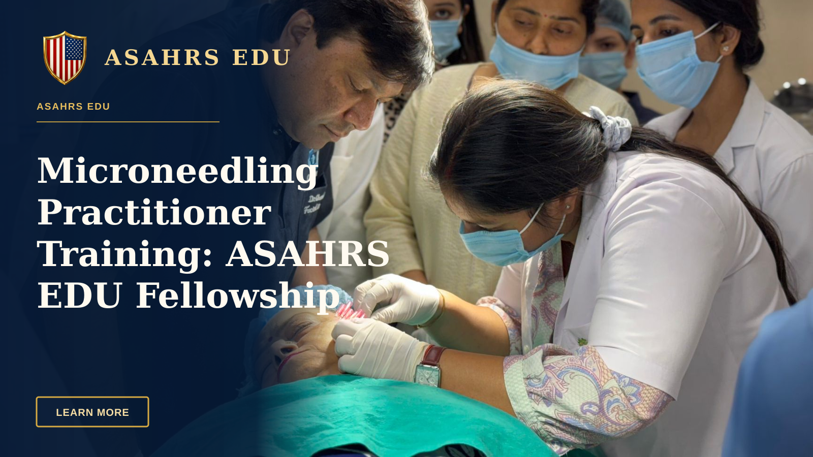 Microneedling Practitioner Training: ASAHRS EDU Fellowship — Healthcare professionals performing a cosmetic procedure in a New Delhi clinic.