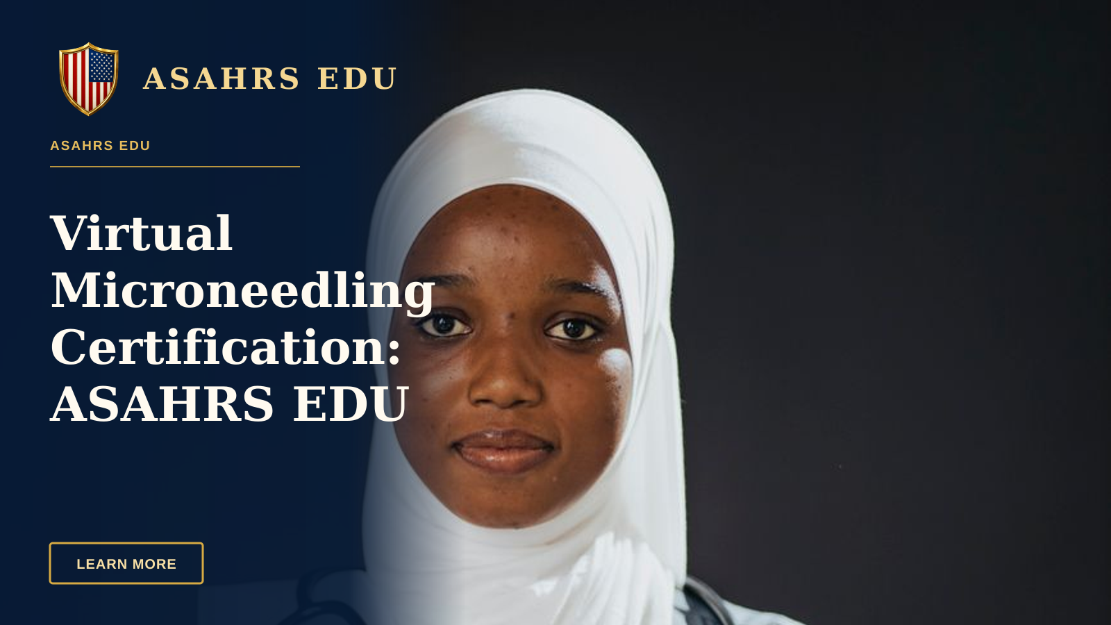 Virtual Microneedling Certification: ASAHRS EDU Fellowship — Young female healthcare graduate holding books in studio portrait.