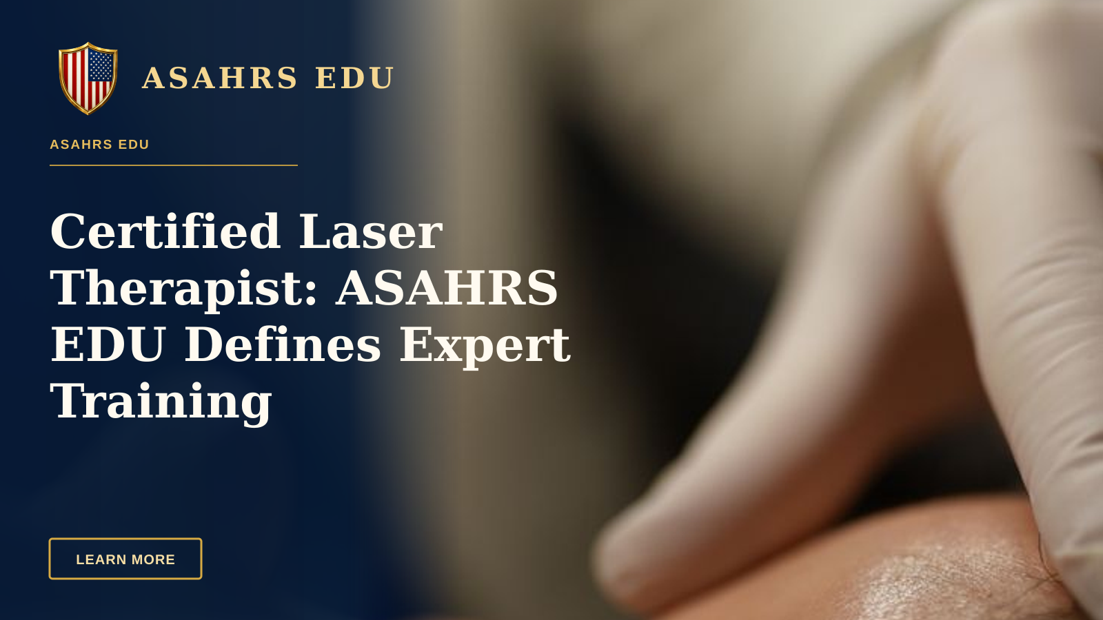 Certified Laser Therapist: ASAHRS EDU Defines Expert Training — A detailed view of a cosmetic procedure being performed by a professional in a clinic.