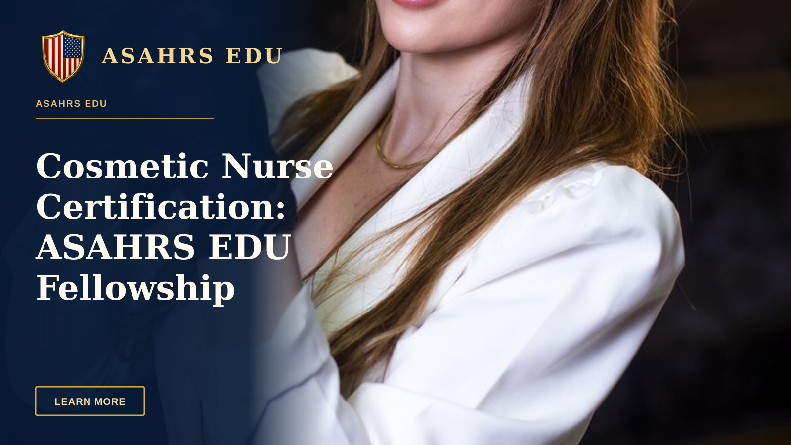 Cosmetic Nurse Certification: ASAHRS EDU Fellowship Advantage — Female cosmetic expert holding a syringe, ready for procedure, evening setting.